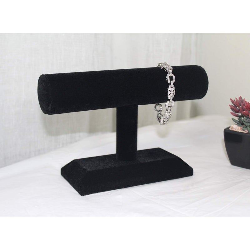 MOOCA Wooden Black Velvet Hovering Bracelet Jewelry Display for Home Organization Bracelet Holder Stand Jewelry Organizer Bracelet Watch Jewelry Stand Display, Black Color - Image 5